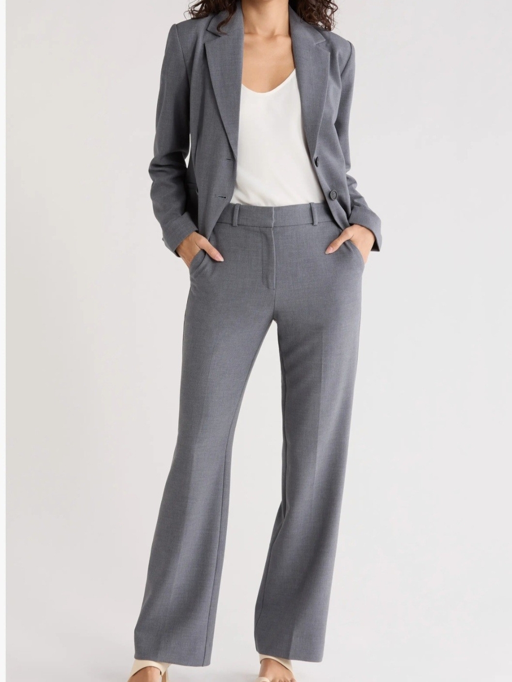 So Good For Life Women's Tailored Gray Dress Pants High Waist Wide Leg Size XL